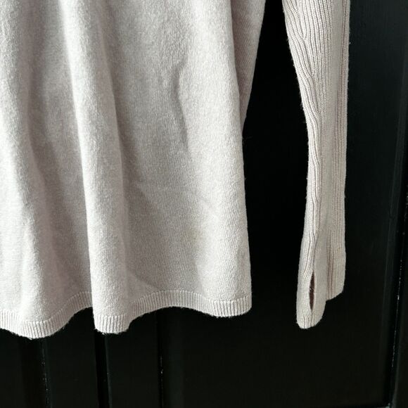 Athleta Finale Wool Cashmere Convertible Sweater Size Large Dove Pink Knit Women - Picture 9 of 11